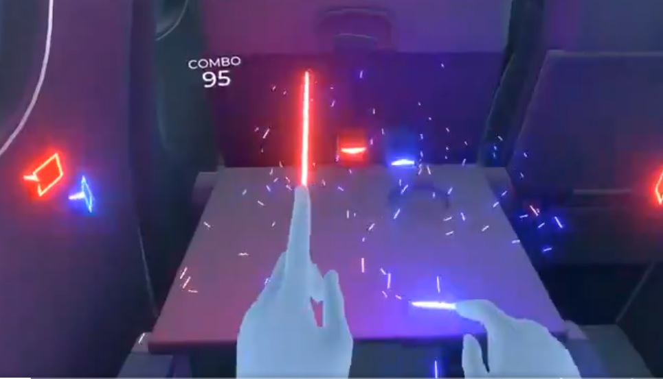 Un concept génial de Beat Saber avec les doigts en réalité augmentée